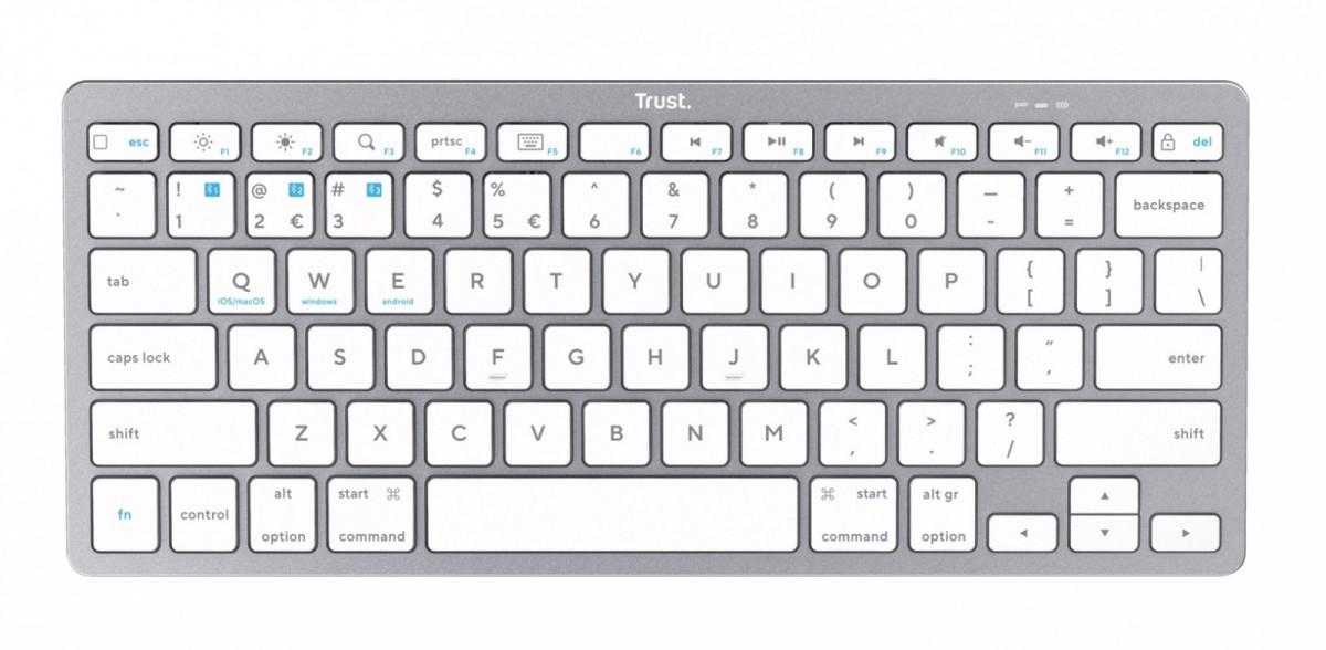 Tastatur Grundlagen Bluetooth US silber