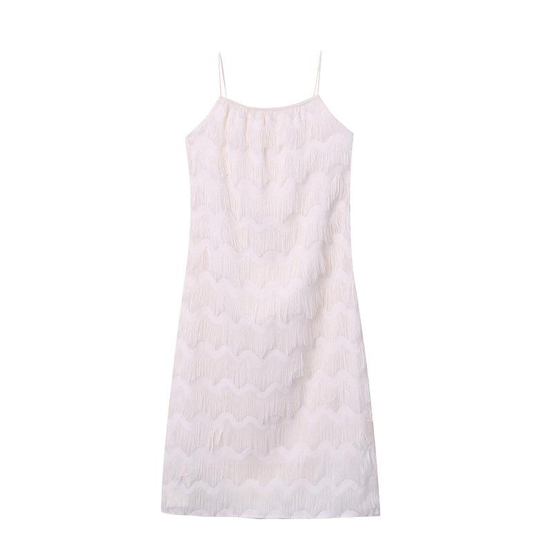 Design Sense Fringe Feather Gentle Air Quality Loose Slimming Halter Dress