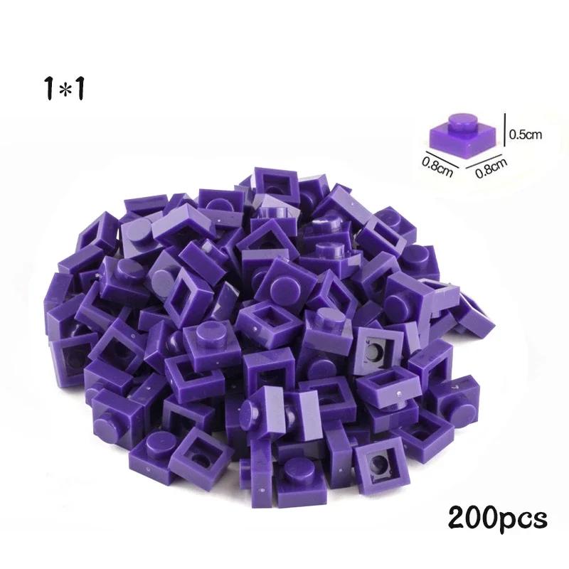 Non-Toxic 200Pcs Diy Building Blocks Thin Figures Bricks 1X1 Dots 21Color Educational Creative Size Compatible With 3024 Toys For Children
