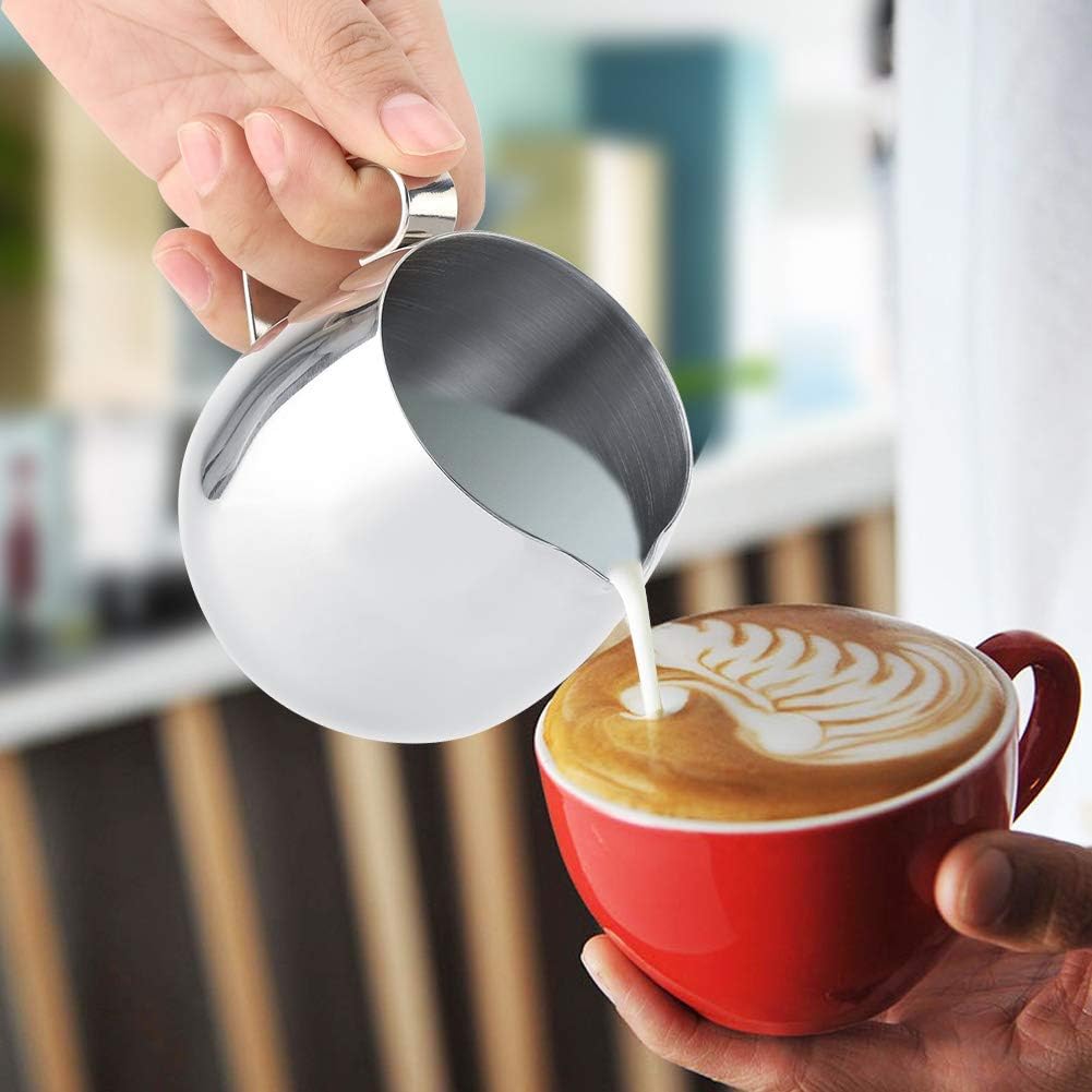 10oz Stainless Steel Milk Frothing Pitcher – 300ml Precision Spout for Latte Art, Barista-Grade Steaming Jug, Coffee Accessories