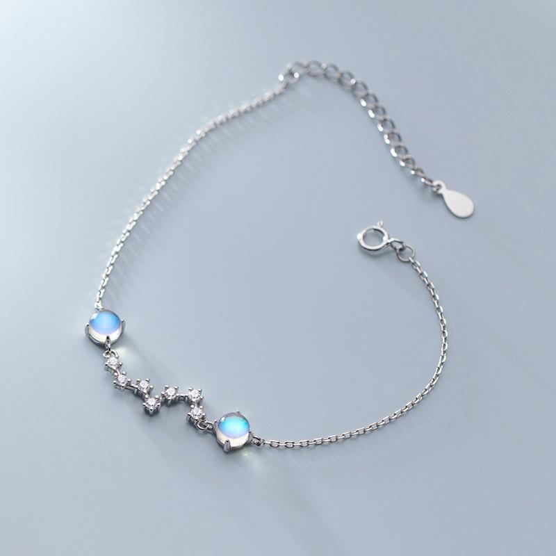 Sterling Silver S925 Silver Bracelet Polaris Bracelet Japanese and Korean Ins Creative Personality Lucky Aurora Colorful Bracelet for Women
