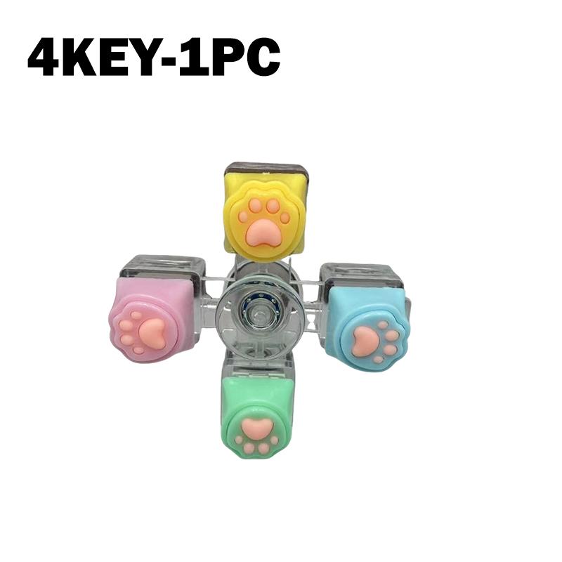 Cat Paw Keycap Keychain Fidget Spinner Mechanical Keyboard Style Stress Relief Toy Portable Keyring for Office Desk Anxiety Gift