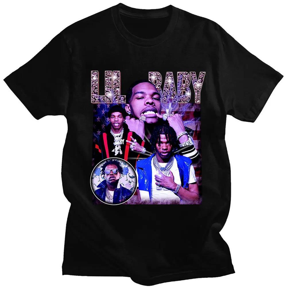 

Hip Hop Rapper Lil Baby Graphic Print T Shirt Fashion Casual Crew Neck Short Sleeve Plus Size T Shirt Women 4XL