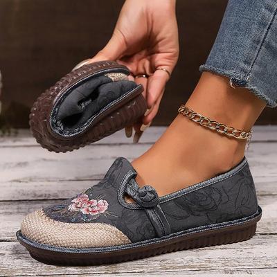 Chaussures Colorées Broderie Fleurs Semelle Souple Femmes Patchwork Grande Taille Chaussures Décontractées Confort Léger Printemps Nouvelles Chaussures de Marche pour Dames