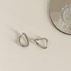 New Korean Silver Color Hoop Earrings for Women Trend Vintage Geometric Irregular Dislocation Ear Studs Earring Jewelry