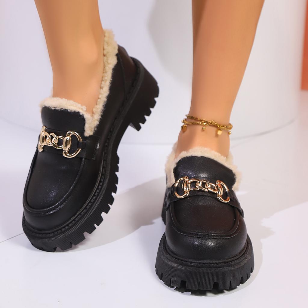 Fashion Women Sneakers Office Shallow Platform Snow Boots New Trend Plush Warm Women Shoes Winter Casual Cozy Walking Sneakers Women