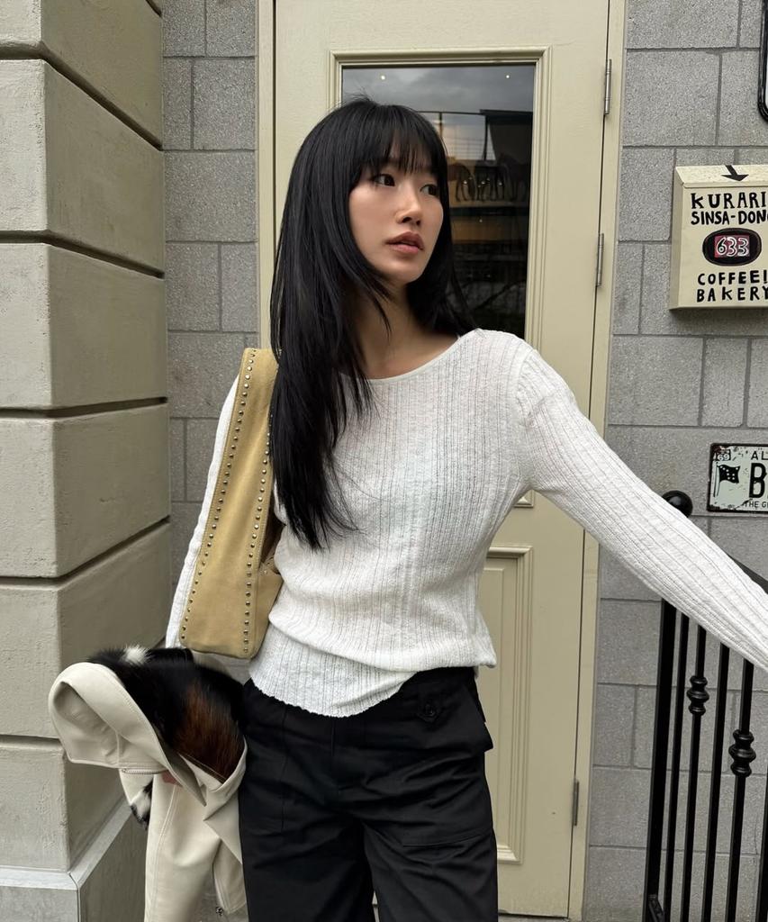 AHWE Boat Neck Ribbed Knit_Ivory