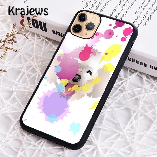 Krajews Cartoon Poodles Pattern Soft Phone Case Cover For iPhone 17 Air 16 15 14 Plus 11 12 13 Pro Max Coque Fundas
