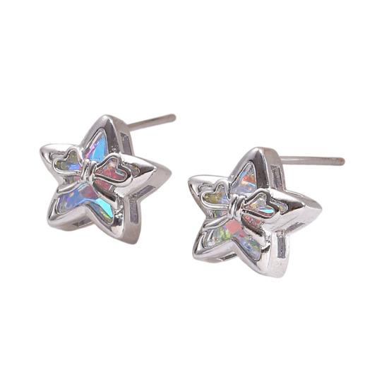 

Earrings Necklace Star Shape Ear Studs with Imitation Pearl Detail Adjustable Chain Bracelet Dating Gatherings Jewelry Gift B золотистый