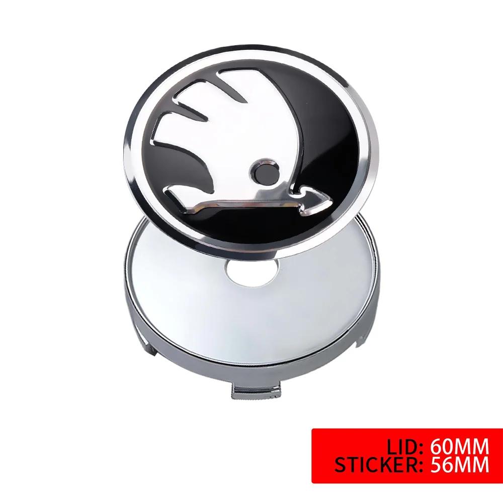 2026 Hot For Skoda Octavia VII VRS R Rapid Fabia Yeti Superb Kamiq Car Badge Hub Cap Hub Stickers Wheel Dust-proof Logo Covers D