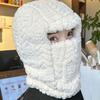 Polyester Warm Wrap Head Hat Solid Color Compact Cap Scarf Ski Windproof Cap  Women