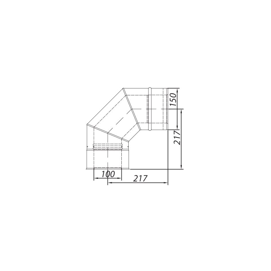 ADAM GAS Elbow Fi 100/150 90°