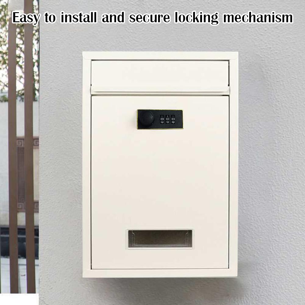 Modern Wall Mailbox Rainproof Hanging Secured Postbox Stainless Steel Mailbox for After Hours Deposits Payments