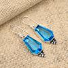 Bezaubernder blauer Topas-Edelstein, handgefertigter Ohrring-Schmuck aus 925er Sterlingsilber