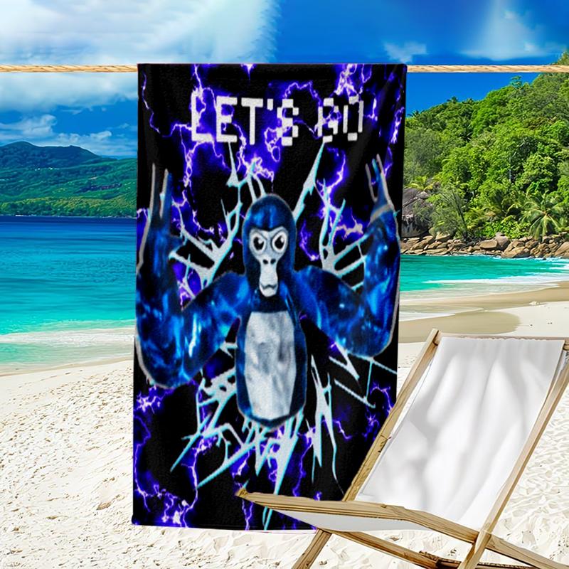proof beach towel with a Gorilla Tag pattern - soft,absorbent,quick-drying,machine washable - perfect for swimming,camping,bathing