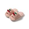 Cherry open cotton slippers ins warm fluffy slippers cherry contrasting plush slippers