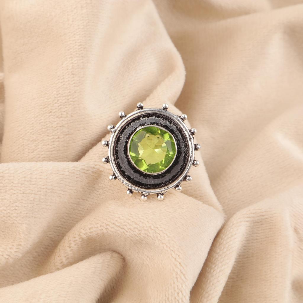 Peridot Gemstone Jewelry, 925 Solid Sterling Silver Ring, Handmade Charming Jewelry, Gorgeous Silver Ring Gift For Women