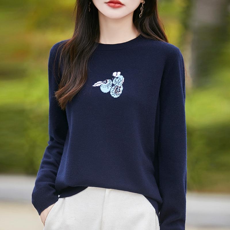 Women's Cashmere Sweater Qinghe Cashmere 30% Cashmere 70% Wool Autumn and Winter Cashmere Pullover Soft and Warm