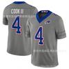 Buffalo Bills NFL Fútbol Jersey Allen 0 4 17 73 Gris Blanco Edición Speed Hombre Mezcla de Algodón Bordado Ropa Deportiva