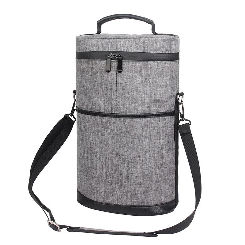 Cooler Wine Bottle Insulated Bag for Wine Thermal Adjustable Shoulder Strap for Outdoor Picnic Travel Carrier Wine Glass Tote