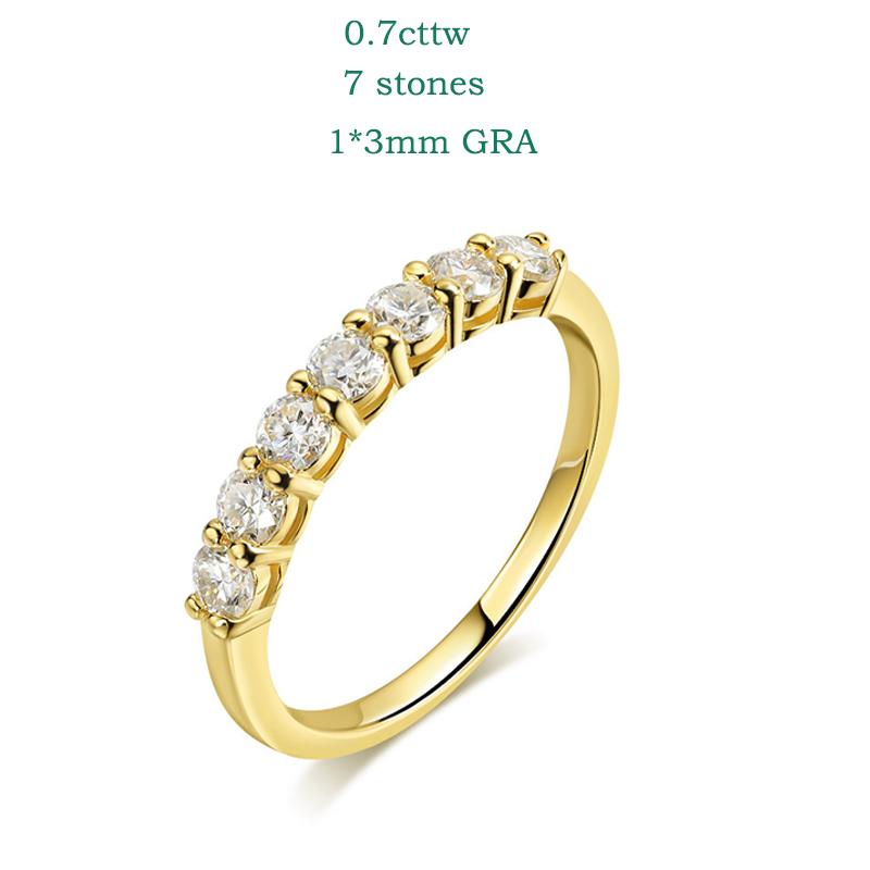 Smyoue 0.7CT 3mm Edelstein Moissanit Ringe für Damen S925 Silber Passender Hochzeit Diamanten Band Stapelring Weißgold Geschenk