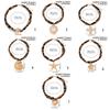 Adjustable Sea Star and Conch Pattern Cotton Cloth Necklace With Alloy Charm for Casual Outfits or Travel Accessories