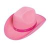 Cowboy Hat Western Wide Brim Felt Polyester Detail And Metal Embellishment Adjustable Closure