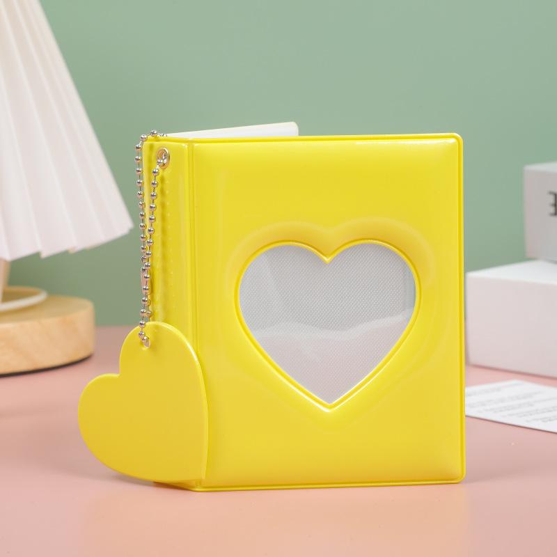 Heart Shaped Hollow Mirror Plate 3-inch Single Grid Polaroid Photo Album Idol Album Small Card Storage Album