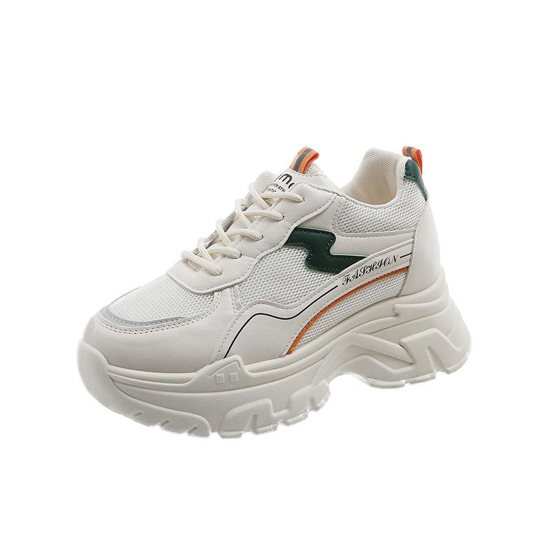 

Mesh breathable inner height increase dad shoes women small comfortable Internet celebrity tide 2025 spring and summer leisure sports white shoes 35
