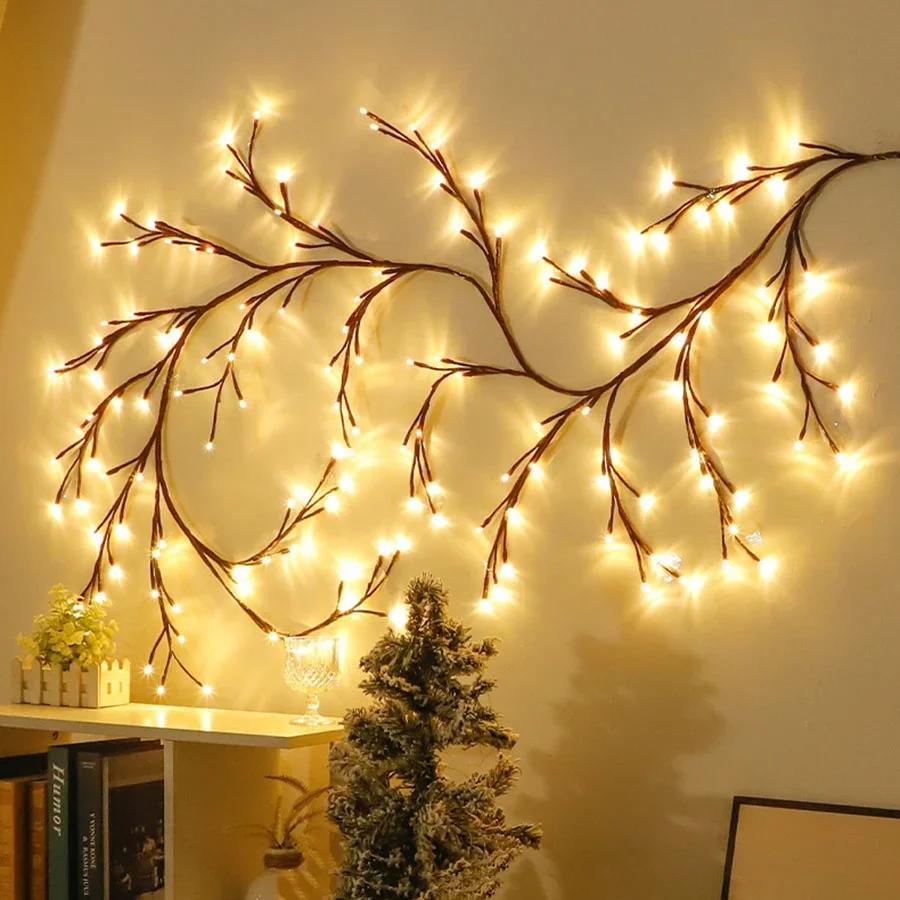 7.5ft 144 LED Willow Vine Lights with Remote for Wall Enchanted Vines Light DIY White Birch Tree Light Flexible Branches Light