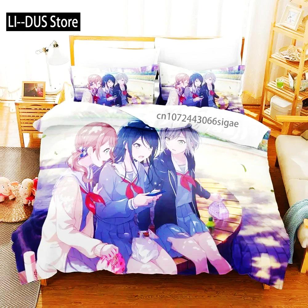 Anime Hoshino Ichika Project SEKAI Bedding Set Duvet Cover Bed Set Quilt Cover Pillowcase Comforter King Queen Size Boys Adult