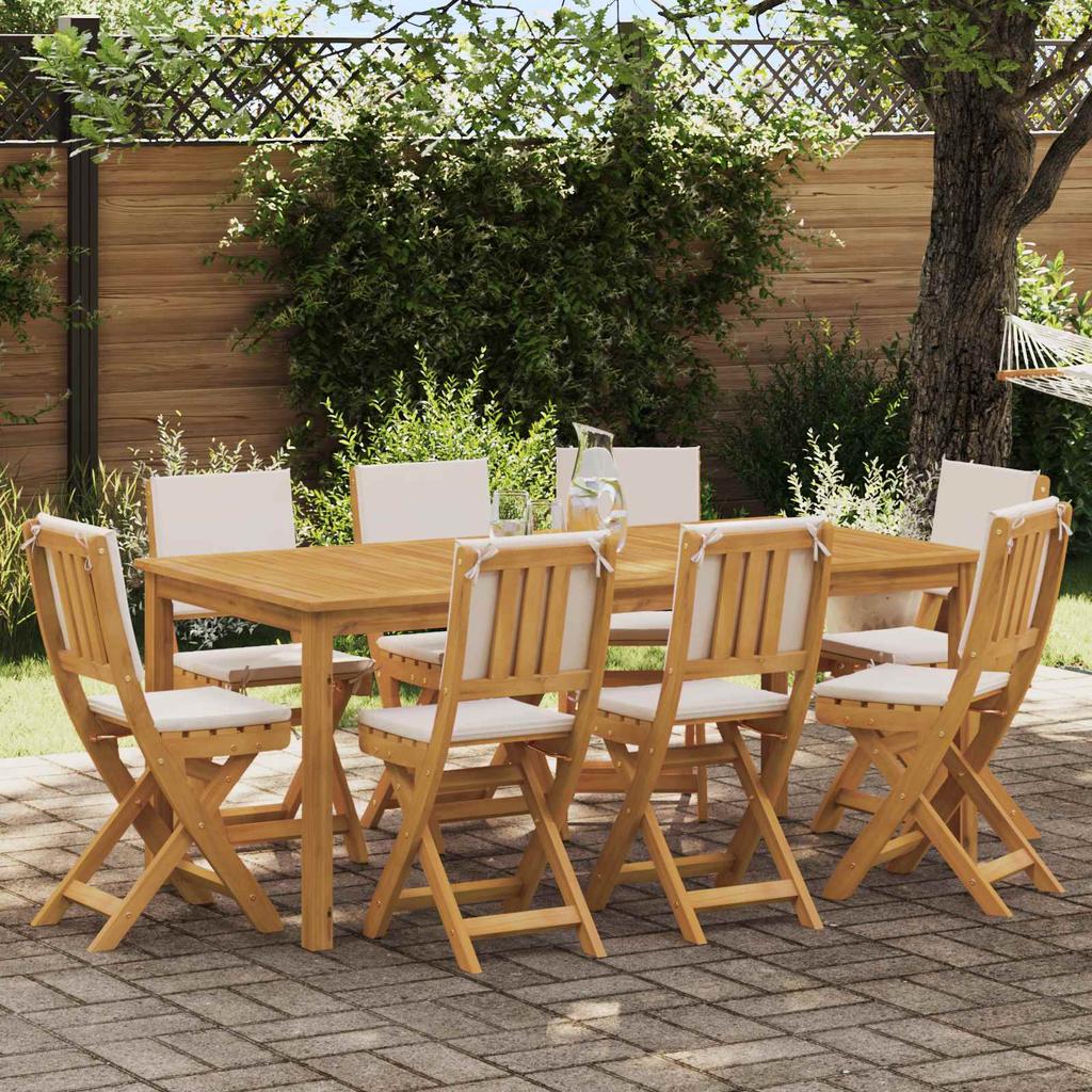 Outdoor Bistro Chairs with Cushions 8 Pcs Cream White 38 X 46 X 85 Cm