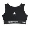 Dívčí černý crop top na jazzový tanec s vysokým pasem
