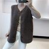 Women's 2023 Autumn/Winter Faux Fur Sleeveless Jacket - Korean Style Loose Fit Trend