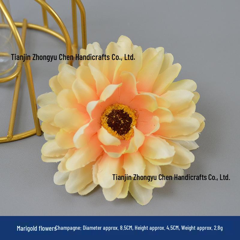 Champagne Silk Imitation Flowers for Hairpins, Hanfu Headdresses, Souvenirs, and Performance Accessories.