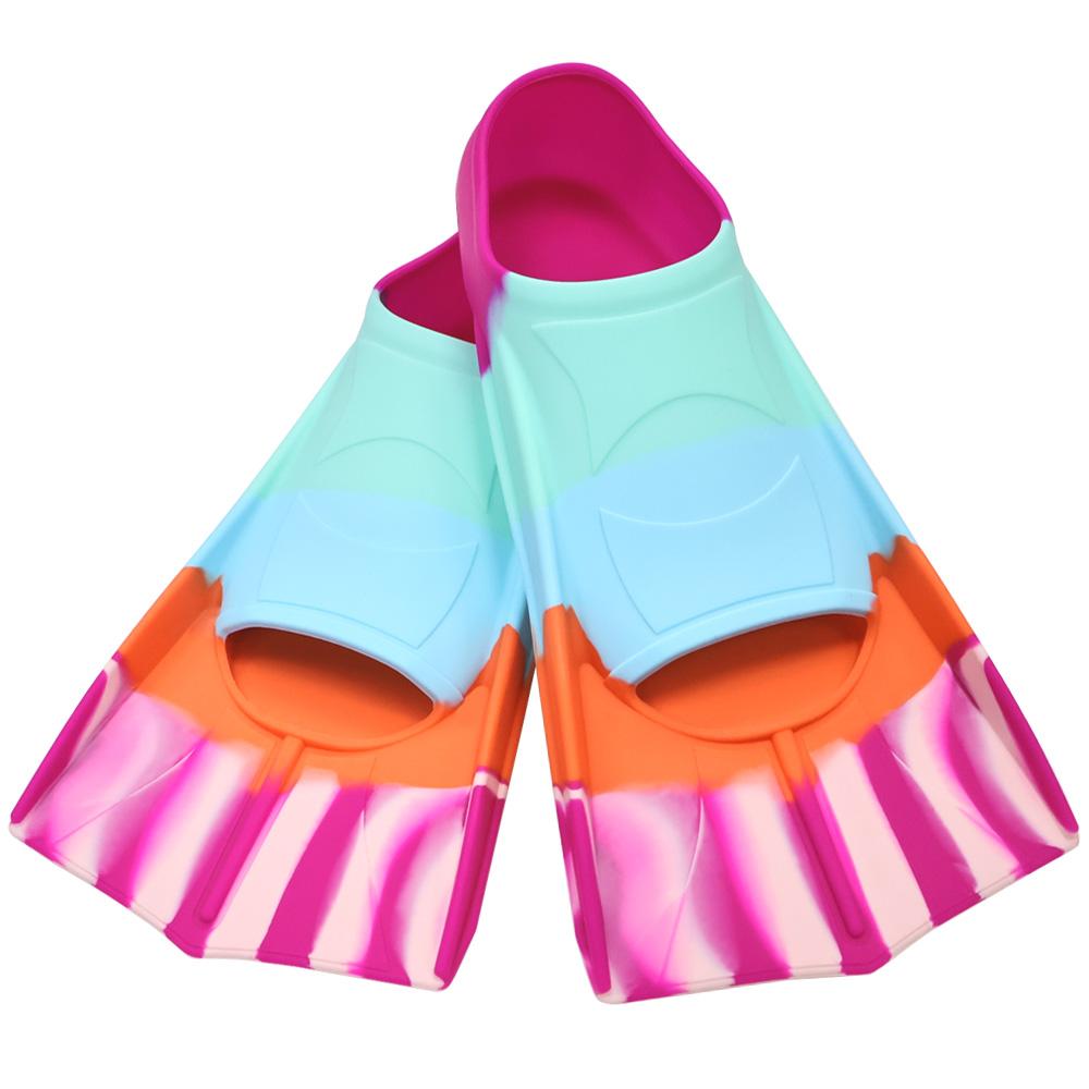 

Silicone Swimming Flippers Snorkel Fins Short Frog Shoes Professional Training Breaststroke Scuba Diving Freesnorkel Men Women XXS