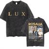 Vente Chaude Rosalia Lux Nouvel Album Impression Affiche T-shirt Hommes Femmes Vintage Coton Lavé Coupe Ample Décontracté Surdimensionné Streetwear Mode Harajuku Été Nouveau Tee