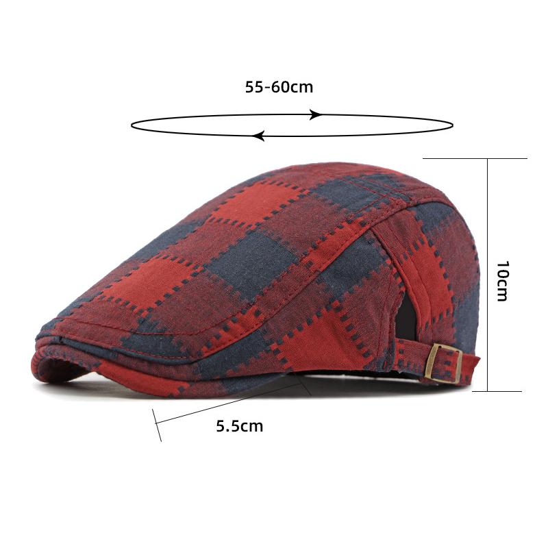 Women Peaked Cap Men's Plaid Beret Spring Autumn Forward Cap Outdoor Sunshade Cap