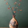 Wabi-Sabi Zen Style Mottled Retro Ceramic Vase - Mid-Century Nostalgic Pottery Jar