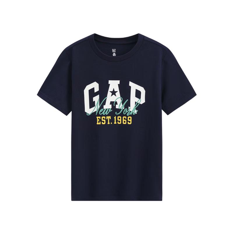 Gap Boys' Pure Cotton Logo Print Short Sleeve T-Shirt