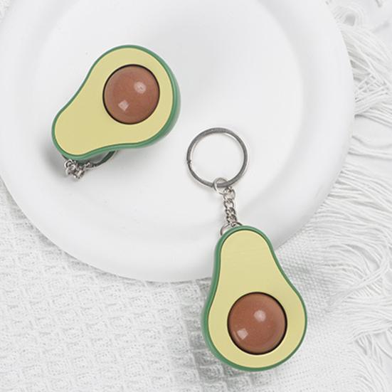 Avocado Keychain Fidget Toy with Rolling Ball Core Stress Relief Portable Fruit Roller Massage Bead Sensory Toy Keyring Pendant Kids Adults Gift