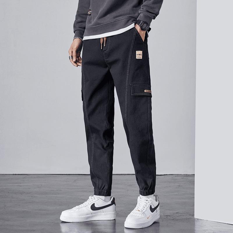 

Tooling jeans men s new spring and autumn loose straight casual pants M чёрный