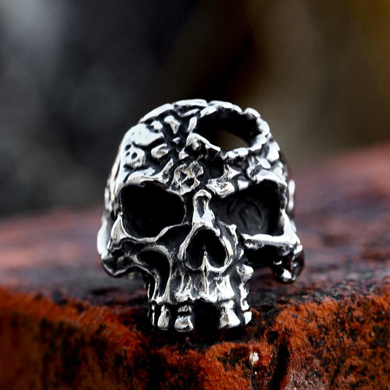 2025 Retro Simple Men's Ring Ghost Head Skull Ring Personalized Trend Ring