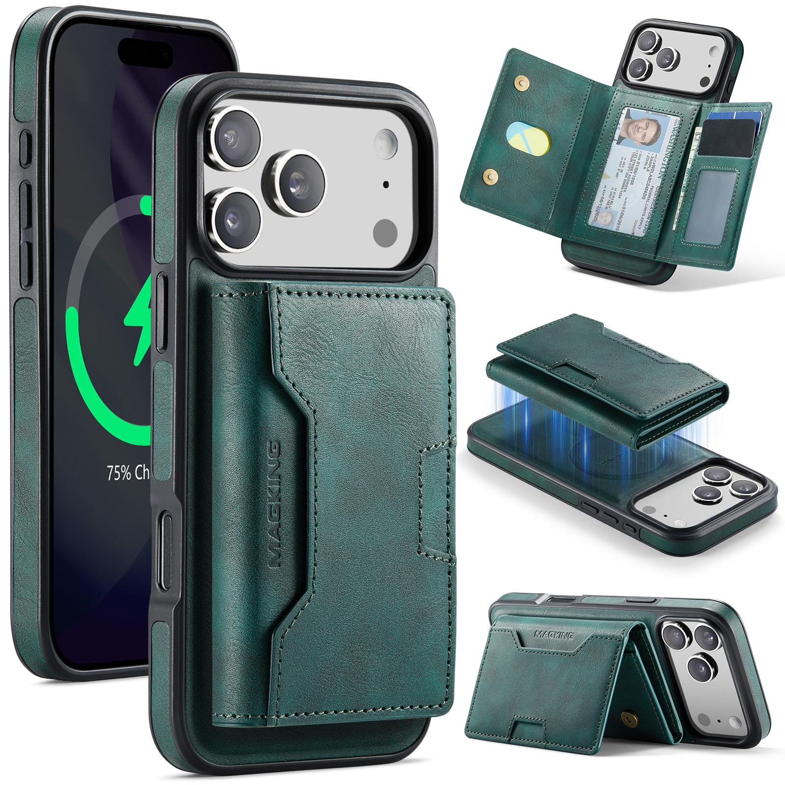 

MAGKING K4 Series For iPhone 17 Pro Case Compatible with MagSafe Detachable Wallet PU TPU PC Phone Cover