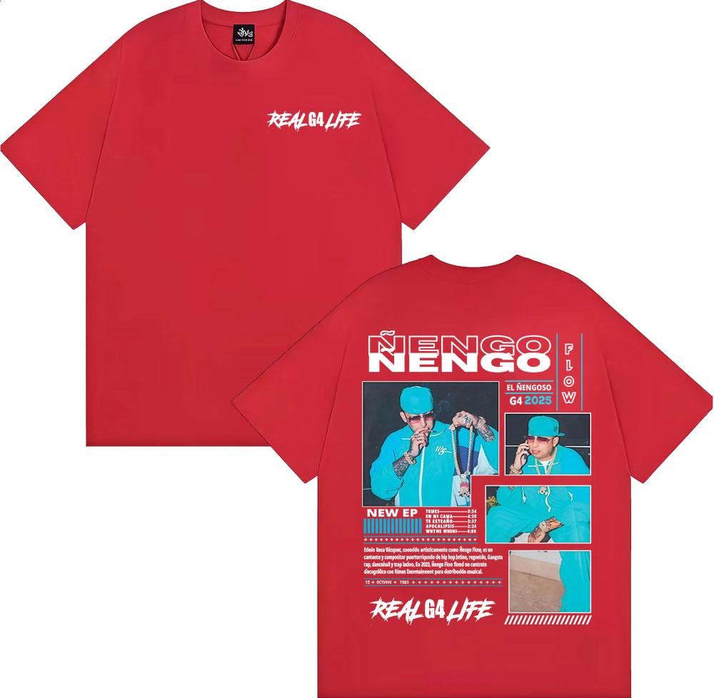 2025 Summer Nengo Flow Real G4 Life Album Tour Merch Men Women Fashion Retro Oversized T-shirt Tops Cotton Breathable T Shirt