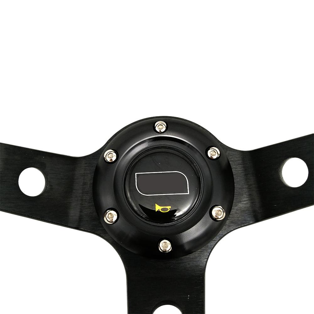 Racing Sport Suede Steering Wheel 14inch 350mm Car Steering Wheel Deep Dish 90mm Black OM25S0