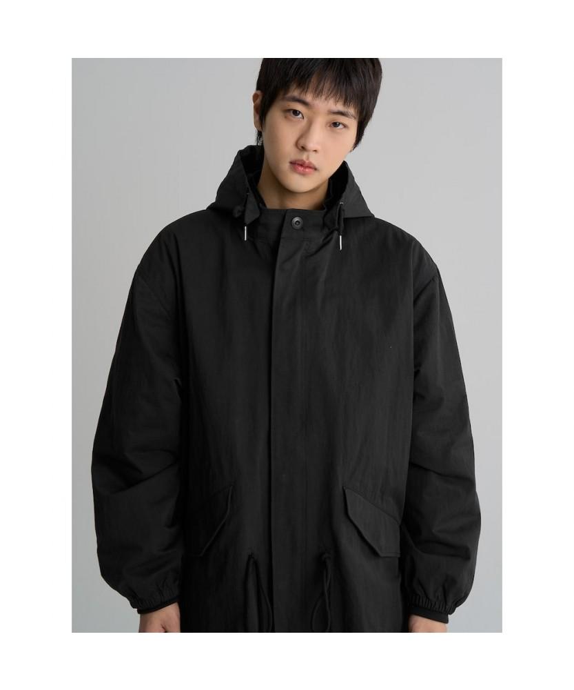 8seconds Liner Detachable Fishtail Hooded Long Jacket Black