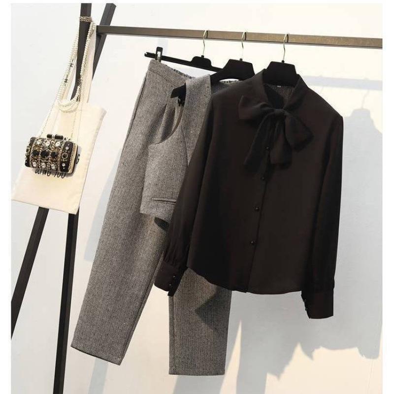 

Шикарный осенне-зимний комплект-тройка в корейском стиле для миниатюрных модниц S Below 45kg