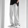 Men's Summer Striped Ice Silk Breathable Wide-Leg Elastic Straight Pants