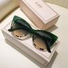Fashion Street Shooting Cat Eye Sunglasses Po Props Oval Frame Gradient Lens Sun Glasses UV400 Protection Eyewear for Women